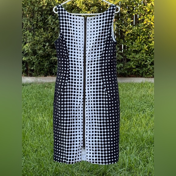 PECK & PECK Black and White Polka Dot Sheath Dress Size 14 - Picture 3 of 8